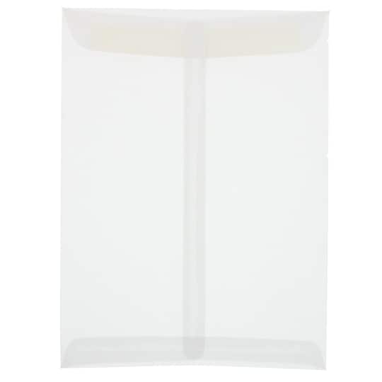 JAM Paper 9" x 12" Translucent Clear Vellum Envelopes